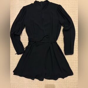 Reformation Deep V Neck Wrap black dress